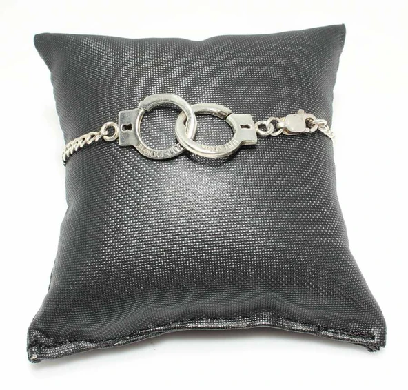 925 ayar gümüş Kelepçe Modeli Bileklik - Resim 4