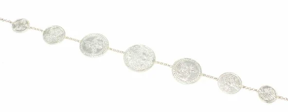 925 Ayar Gümüş Küçükten Büyüğe Paralı Bileklik - Resim 3