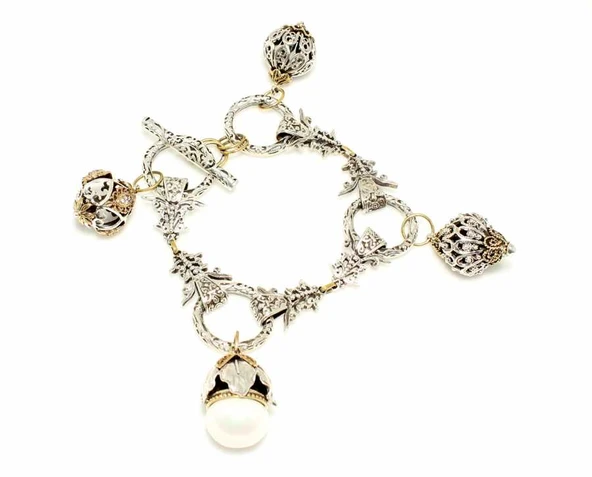 925 Ayar Gümüş Antik Bizans Toplu Bileklik - Resim 3