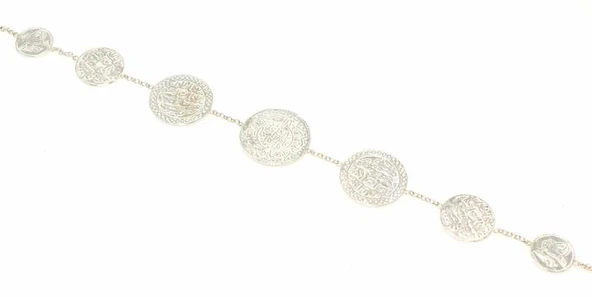 925 Ayar Gümüş Küçükten Büyüğe Paralı Bileklik ürün görseli