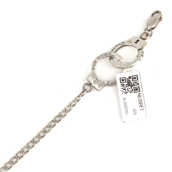 925 ayar gümüş Kelepçe Modeli Bileklik - Resim 3