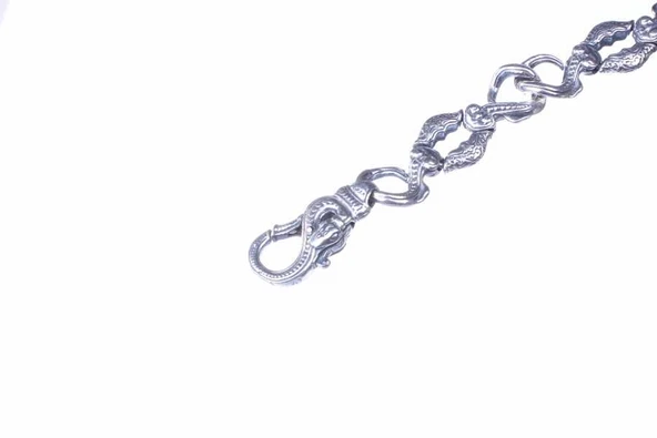 925 Ayar Gümüş Sedef Taşlı Antik Tasarım Bileklik - Resim 4