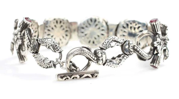 925 Ayar Gümüş Alexander Kafası Bileklik - Resim 4