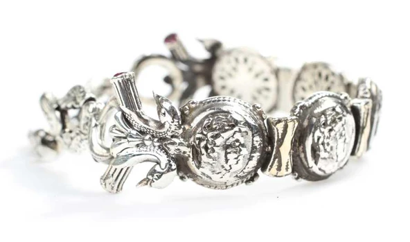 925 Ayar Gümüş Alexander Kafası Bileklik - Resim 3