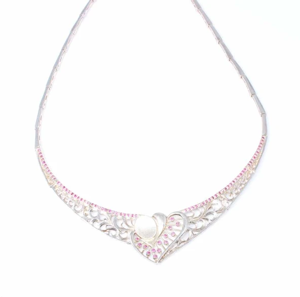 925 Ayar Gümüş Ajurlu Kalp Modeli Kolye ürün görseli