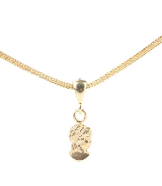 925 Ayar Gümüş Kadın Madalyon Kolye , Sarı - Resim 2