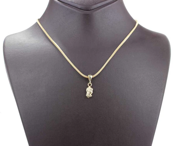 925 Ayar Gümüş Kadın Madalyon Kolye , Sarı - Resim 3