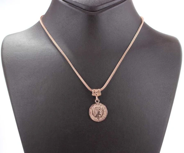 925 Ayar Rose Gümüş Antonius Madalyon Kolye - Resim 4
