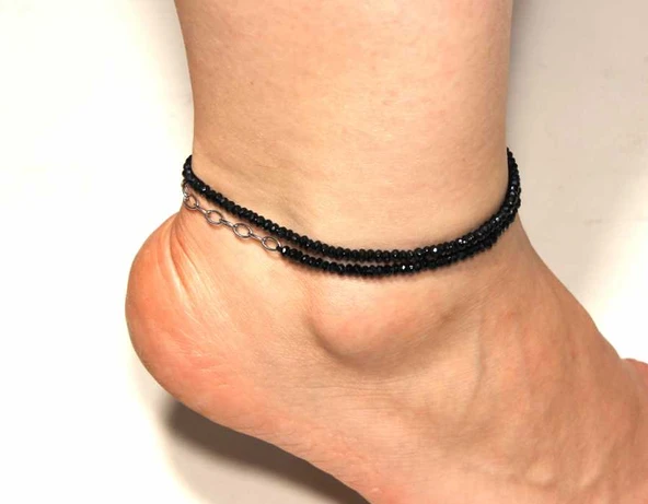 925 Ayar Gümüş Fasetli Spinel Taşlı Halhal - Resim 2