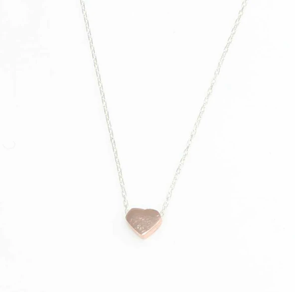 925 Ayar Gümüş Minik Kalp Kolye, Beyaz - Pembe - Resim 4