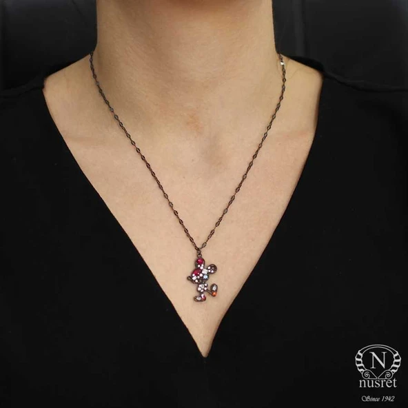 925 Ayar Gümüş Sevimli  Figürü Kolye, Oksitli ürün görseli