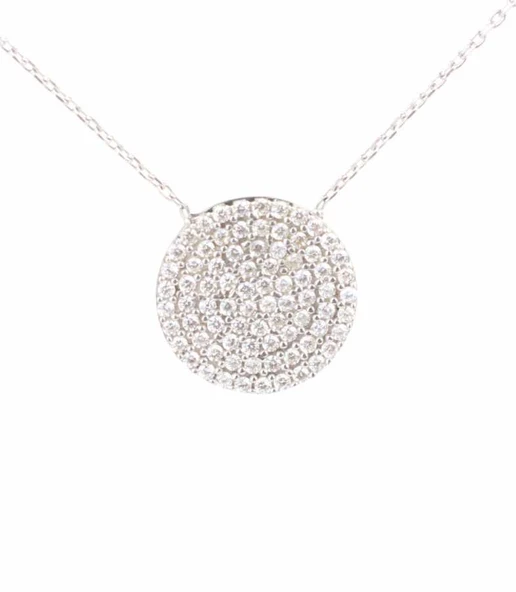 925 Ayar Gümüş Daire Modeli Kolye - Resim 3