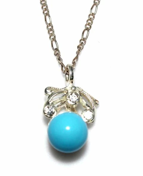 925 Ayar Gümüş Firuze Kolye ürün görseli