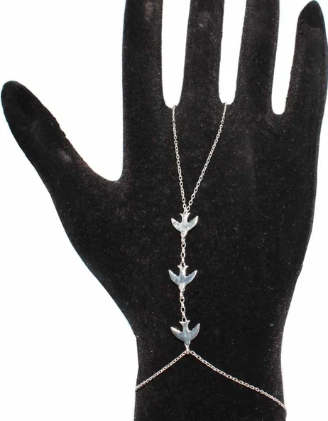 925 Ayar Kırlangıçlı Şahmeran Bileklik, Beyaz ürün görseli