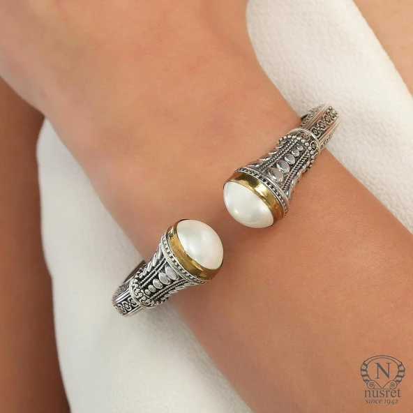 925 Ayar Gümüş Antik Bizans Bilezik ürün görseli