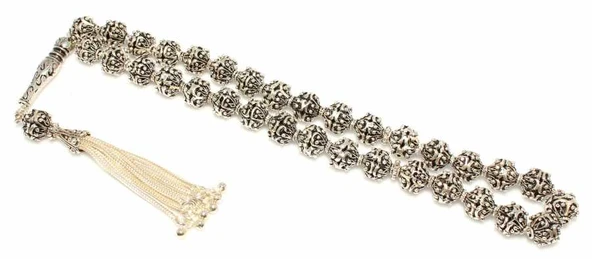 925 Ayar Gümüş Küre Kesim Güverseli Tesbih, S Modeli İmame ürün görseli 1