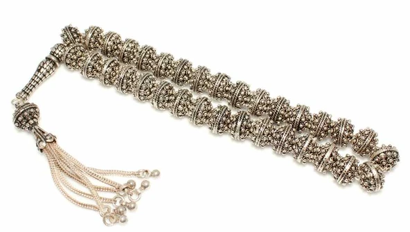 925 Ayar Gümüş Tespih, Timsah Desenli İmame ürün görseli 1