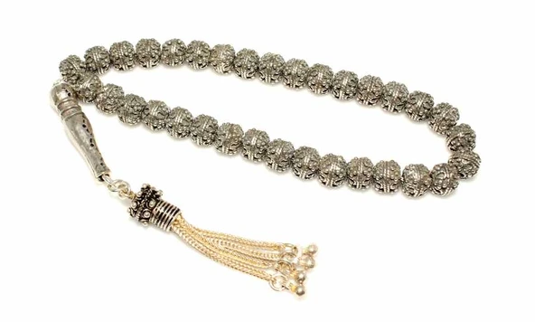 925 Ayar Gümüş Güverse Delikli Toplu Tesbih ürün görseli