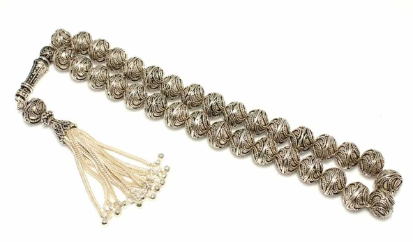 925 Ayar Gümüş Helezonik Toplu Tesbih ürün görseli 1