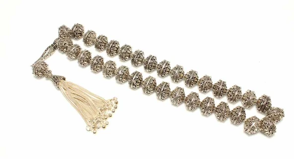 925 Ayar Gümüş Güverse Motifli Tesbih, S Desenli İmame ürün görseli