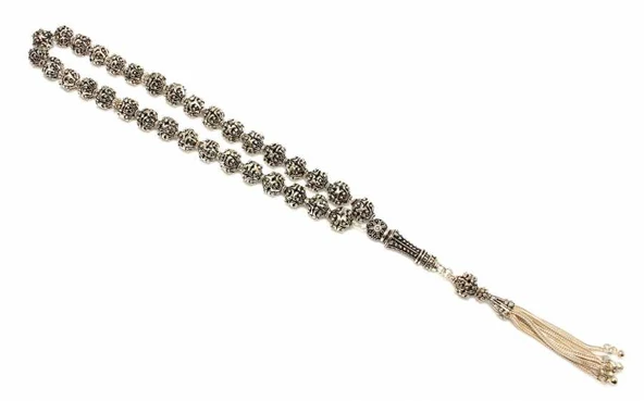 925 Ayar Gümüş Küre Kesim Güverseli Tesbih, Güverseli İmame ürün görseli 1