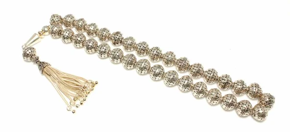 925 Ayar Gümüş Küre Kesim Tesbih, Huni Modeli İmame ürün görseli 1