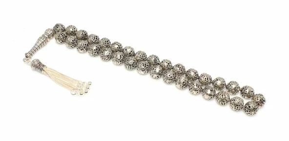 925 Ayar Gümüş Delikli Döküm Toplu Tesbih ürün görseli