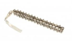 925 Ayar Gümüş Parlak Top üzerine Burma Telli Tesbih - Resim 2