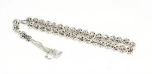 925 Ayar Gümüş Küre Kesim Tesbih, Ayyıldız Püskül - Resim 3