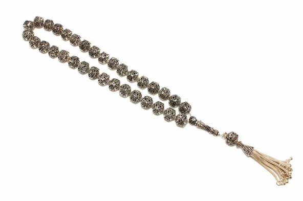 925 Ayar Gümüş Döküm Toplardan Tesbih ürün görseli