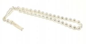 925 Ayar Gümüş Arpa Kesim Desenli Tesbih, İmame - Resim 2