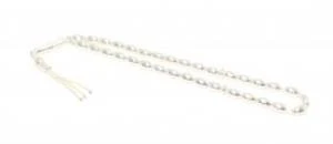 925 Ayar Gümüş Arpa Kesim Çizgi Desenli Tesbih - Resim 2