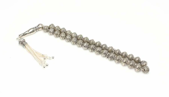 925 Ayar Gümüş Efe Telkari Tesbih ürün görseli