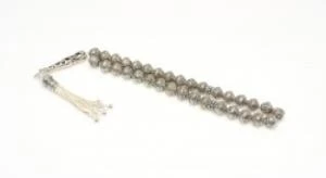 925 Ayar Gümüş Efe Telkari Tesbih, Yıldız Desenli İmame - Resim 2