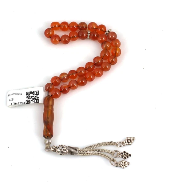 Akik Doğaltaş Tesbih, Gümüş 3'lü Üzüm Salkımı Püskül ürün görseli 1