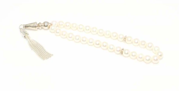 İnci Doğaltaş Gümüş Tesbih, Parlak İmame ürün görseli