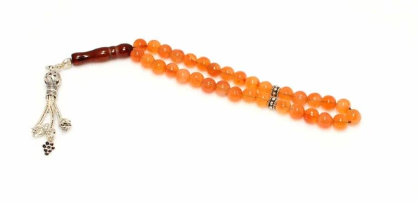 Akik Doğaltaş Gümüş Tesbih, Akik Taşlı İmame - Resim 4