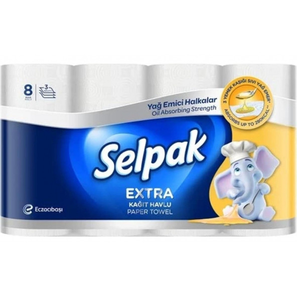 Selpak 8'li Kağıt Havlu Yağ Emici 3 Katlı - 1