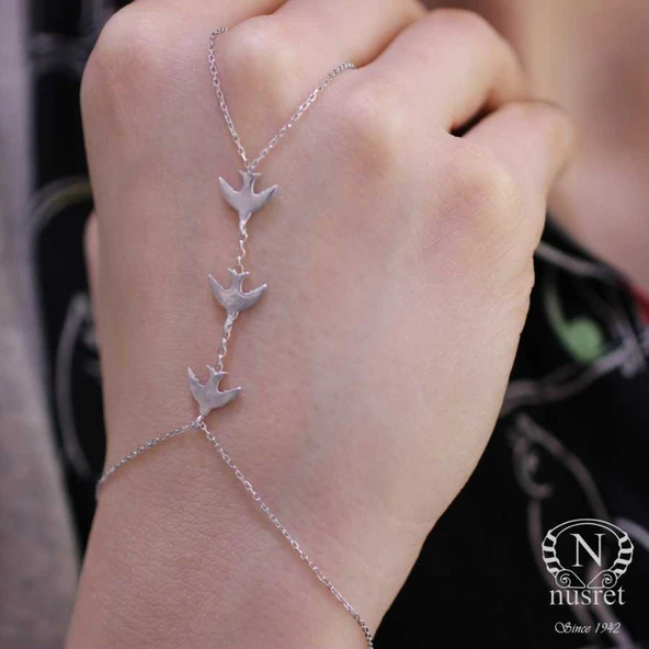 925 Ayar Gümüş Kırlangıç Şahmeran, Beyaz ürün görseli