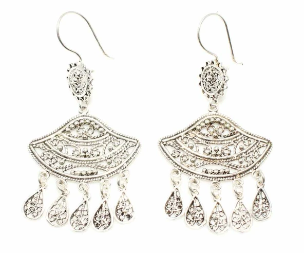 925 Ayar Gümüş Döküm Telkari Küpe ürün görseli