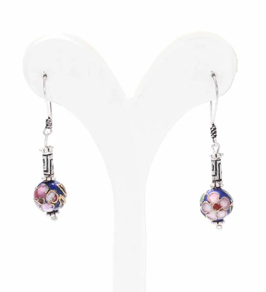 Mineli Top 925 Ayar Gümüş  Telkari Küpe ürün görseli 1