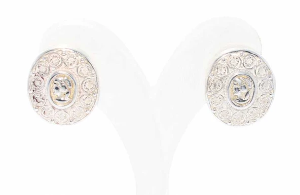 925 Ayar Gümüş Antik Elizabet Figürlü Telkari Küpe ürün görseli