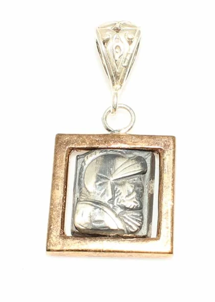 925 Ayar Gümüş ve Bronz Karışımı Kolye Ucu - Resim 2