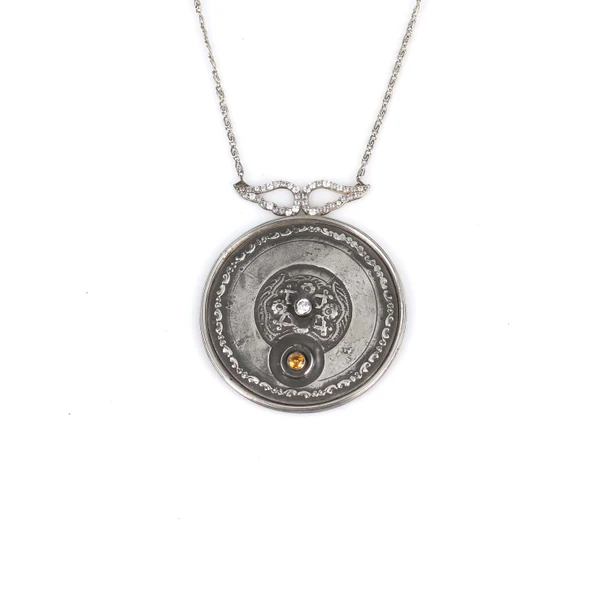 925 Ayar Gümüş Melek Kanadı Taşlı El İşi Zincir Kolye - Resim 2