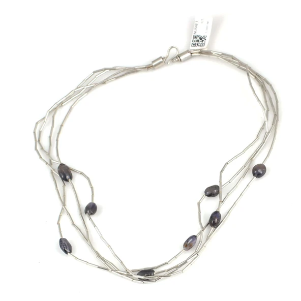 925 Ayar Gümüş Turmalin Taşlı Şarnel Kolye - Resim 2