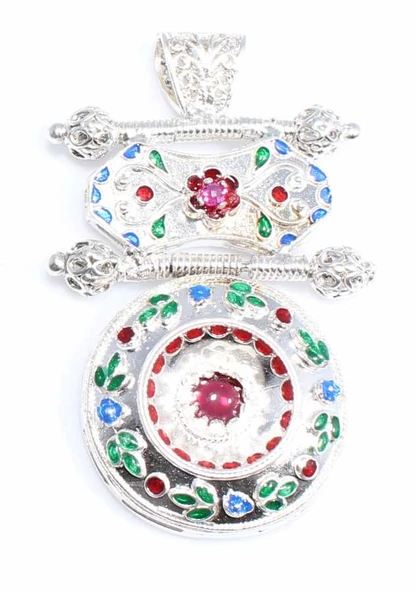 925 Ayar Gümüş Mineli Paftalı Kolye Ucu ürün görseli