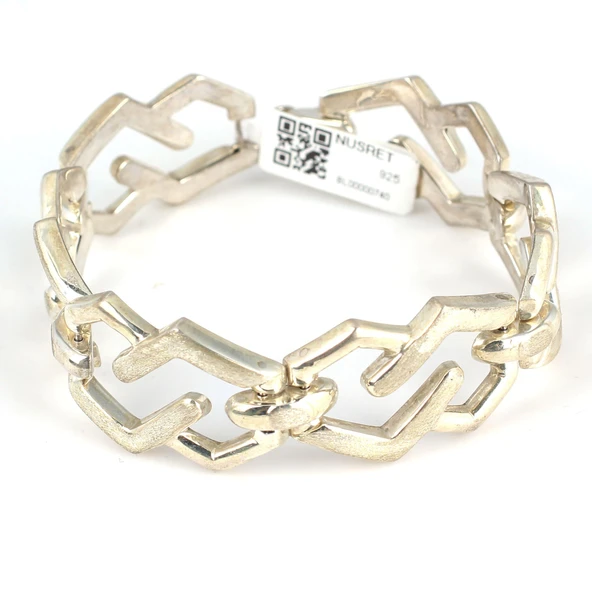 925 Ayar Gümüş Zikzak Bileklik - Resim 2