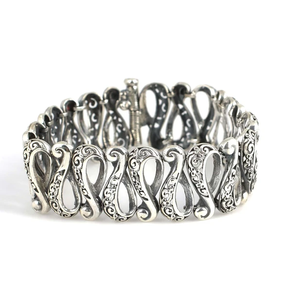 925 Ayar Gümüş Kuğu Model Ajur Bileklik ürün görseli