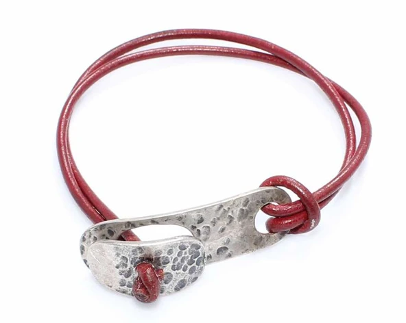 925 Ayar Gümüş Deri Bileklik ürün görseli