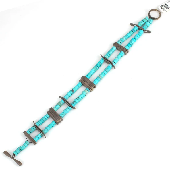 Nusrettaki Firuze Taşlı Gümüş Bileklik - Resim 2